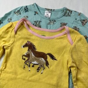Carhartt John Deere Long Sleeve‎ Bodysuits Baby Girl 9 Months Horses Western